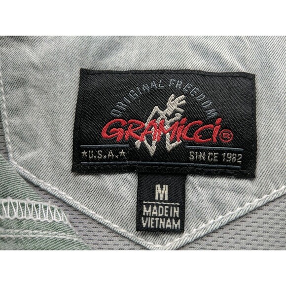 Gramicci Original Freedom Light Blue Cotton Button Short Sleeve Shirt Medium - Picture 16 of 16